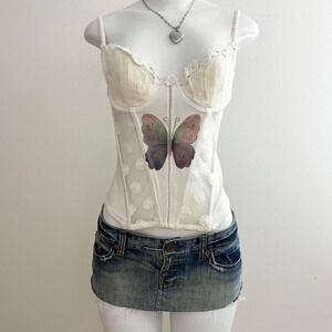 la senza daisy mesh butterfly bustier y2k lace corset top